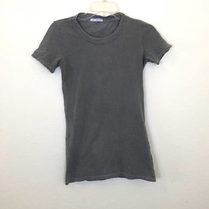 JAMES PERSE Womens Crewneck Sage Green Short Sleeve TShirt Size 1